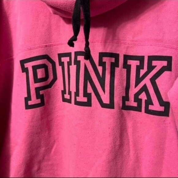 Victoria's Secret PINK Funnel Neck Hoodie Large Logo VS - Picture 2 of 6